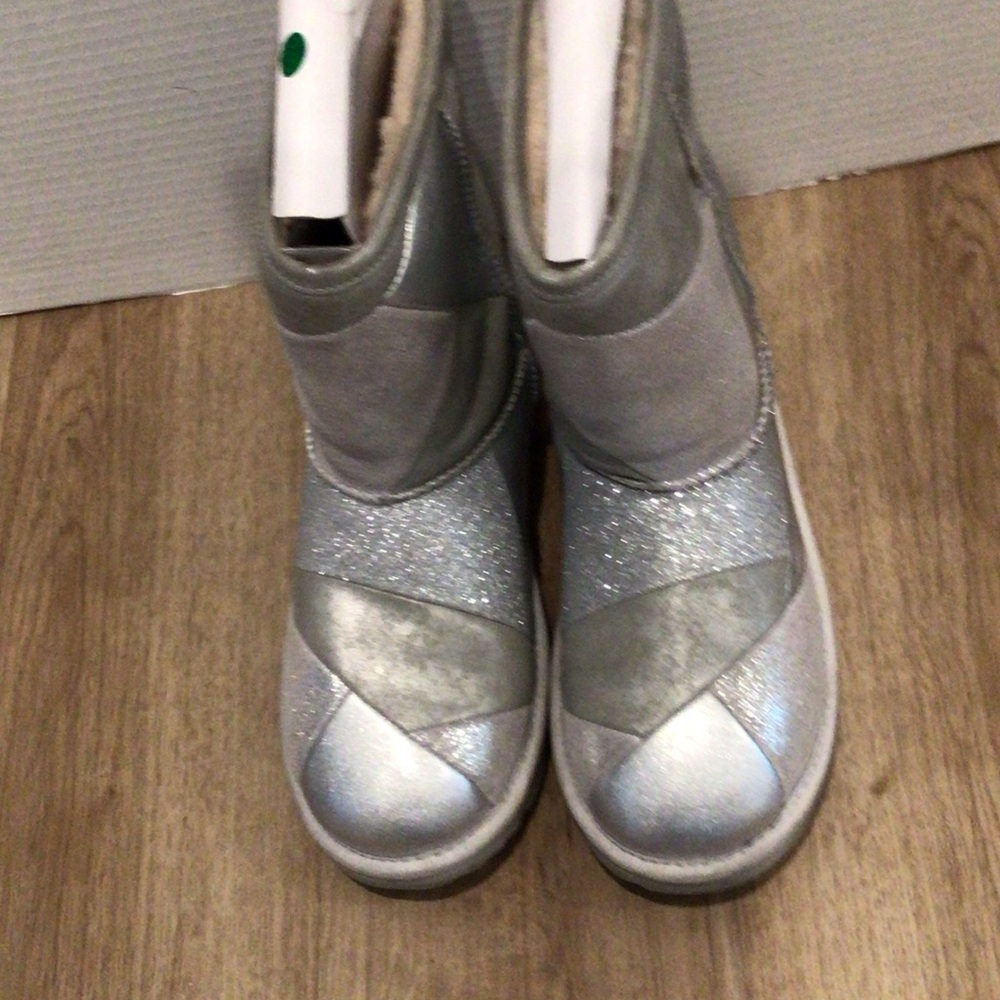 Ugg Classic Short Size 5 Silver Patchwork Boots - image 1
